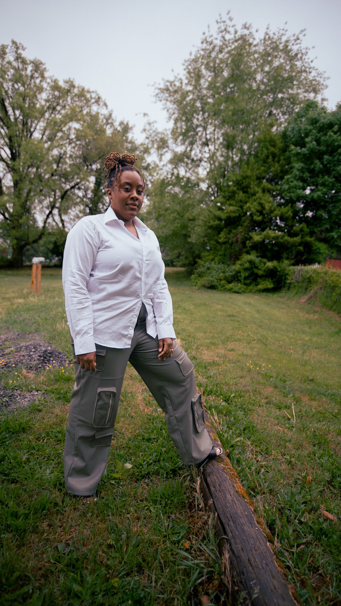 woman posing in nature