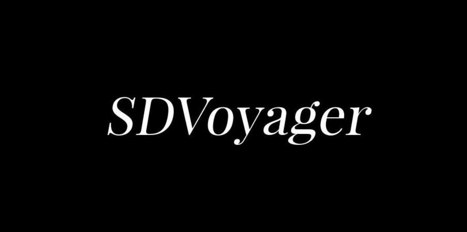 White text reading "SDVoyager" displayed in italics on a black background.