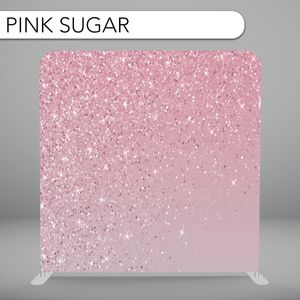 Add sparkle and sweetness with a pink sugar sparkly backdrop for your photo booth, perfect for creating a fun and glamorous atmosphere!