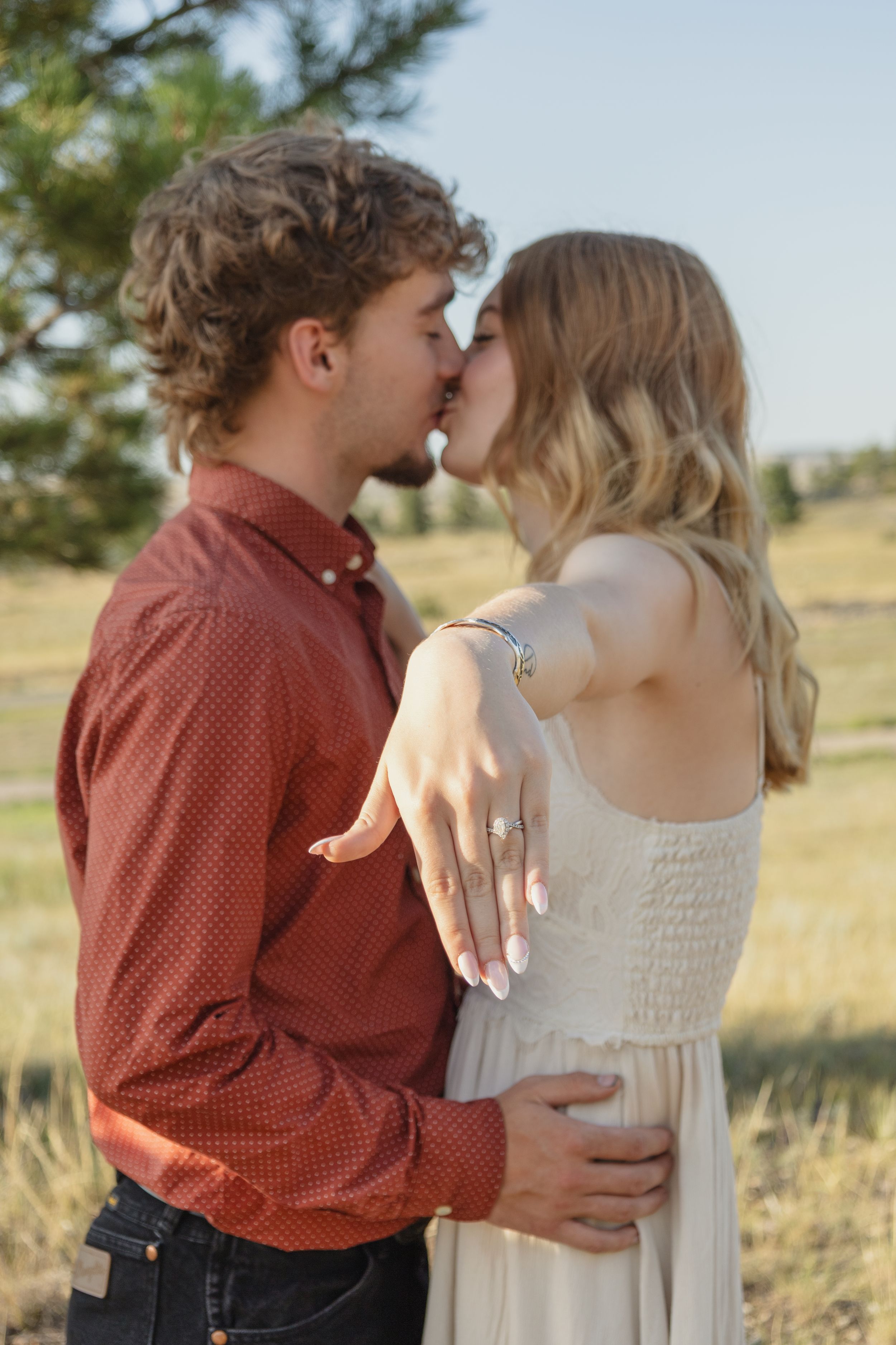 Joey and Trinity share a heartfelt moment, glowing with love and connection in a beautifully captured couples portrait session.