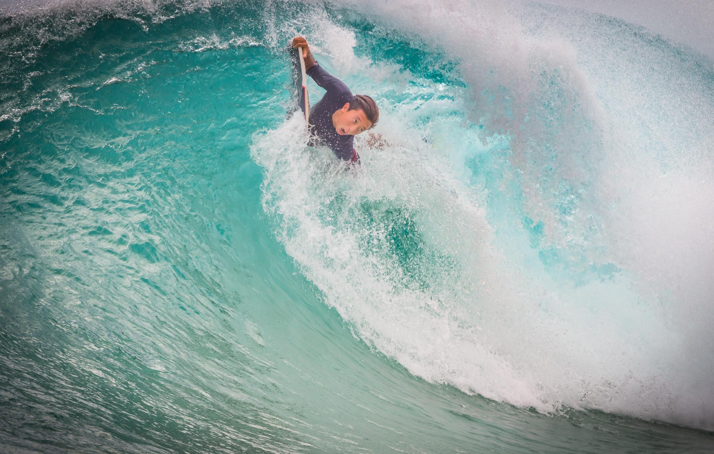 Hawaii, Oahu, Sandy Beach, Wave surfing, Bellyboarding, Shorebreak, Bodyboarding, Bodysurfing