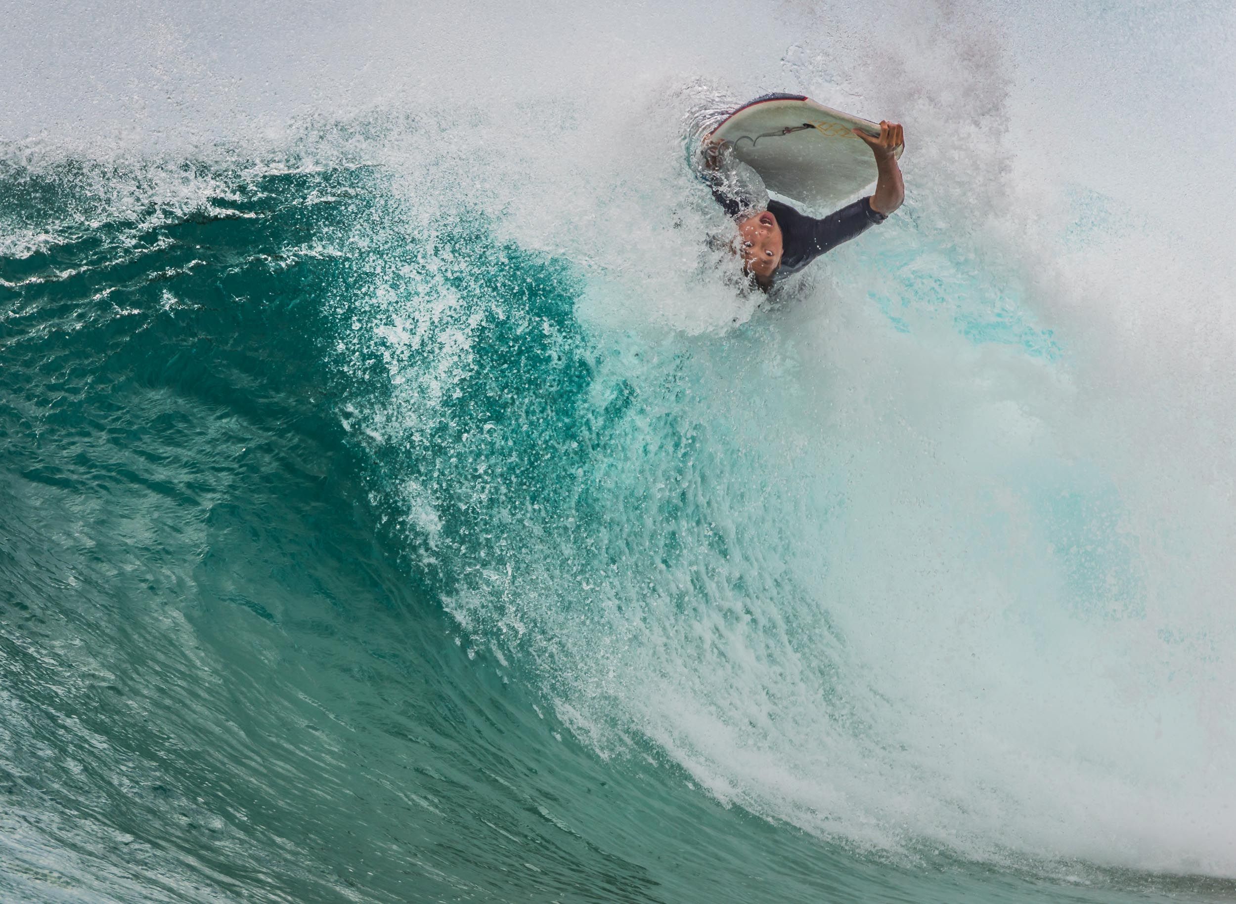 Hawaii, Oahu, Sandy Beach, Wave surfing, Bellyboarding, Shorebreak, Bodyboarding, Bodysurfing