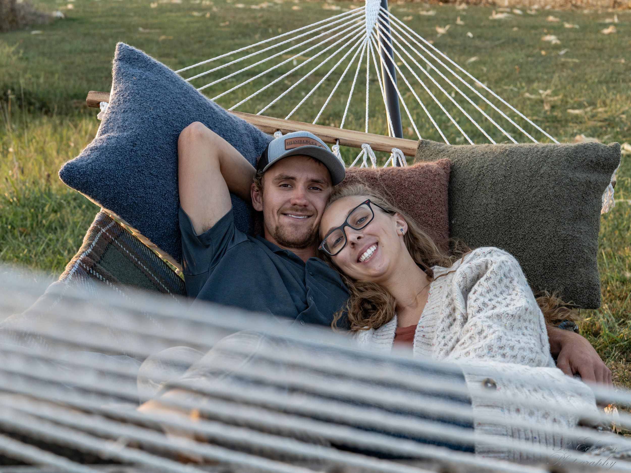 Portrait of a couple in a hammock