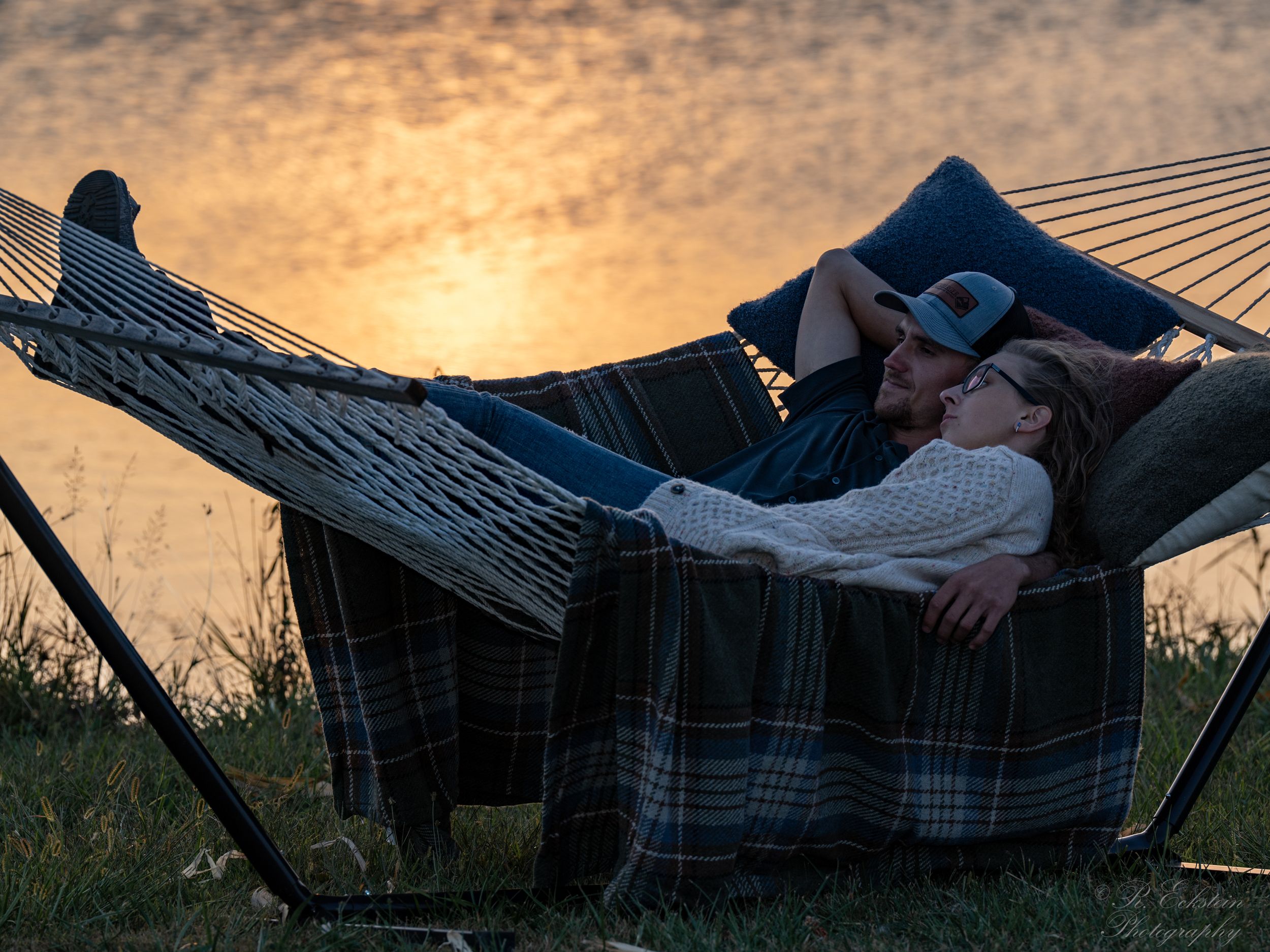 Portrait of a couple in a hammock