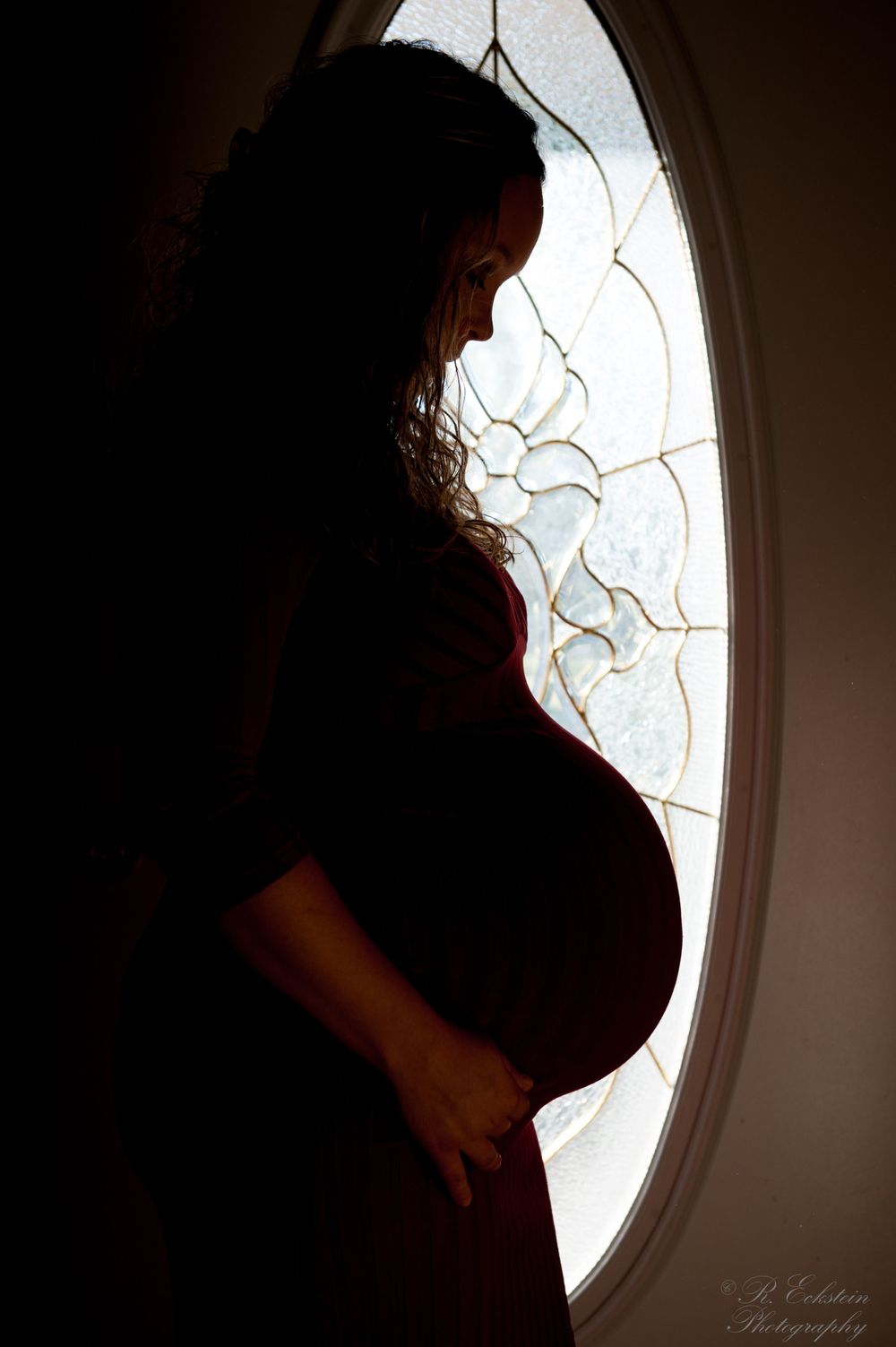 Silhouette of expecting mother