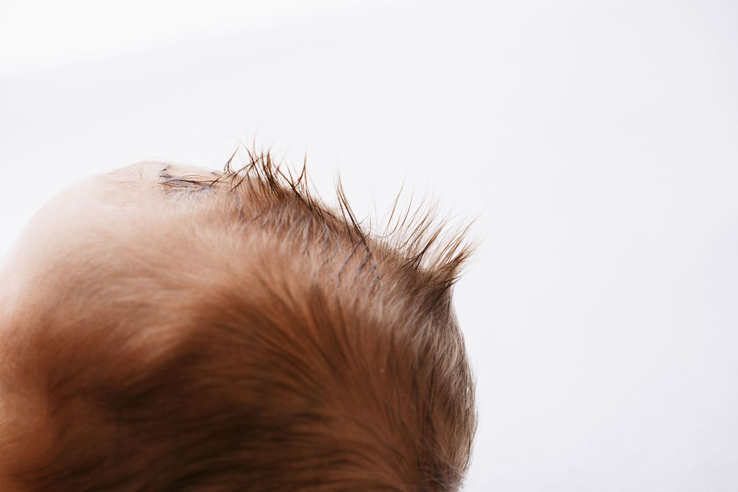 Macro newborn photography image showing baby hair details during a Middle Tennessee newborn session