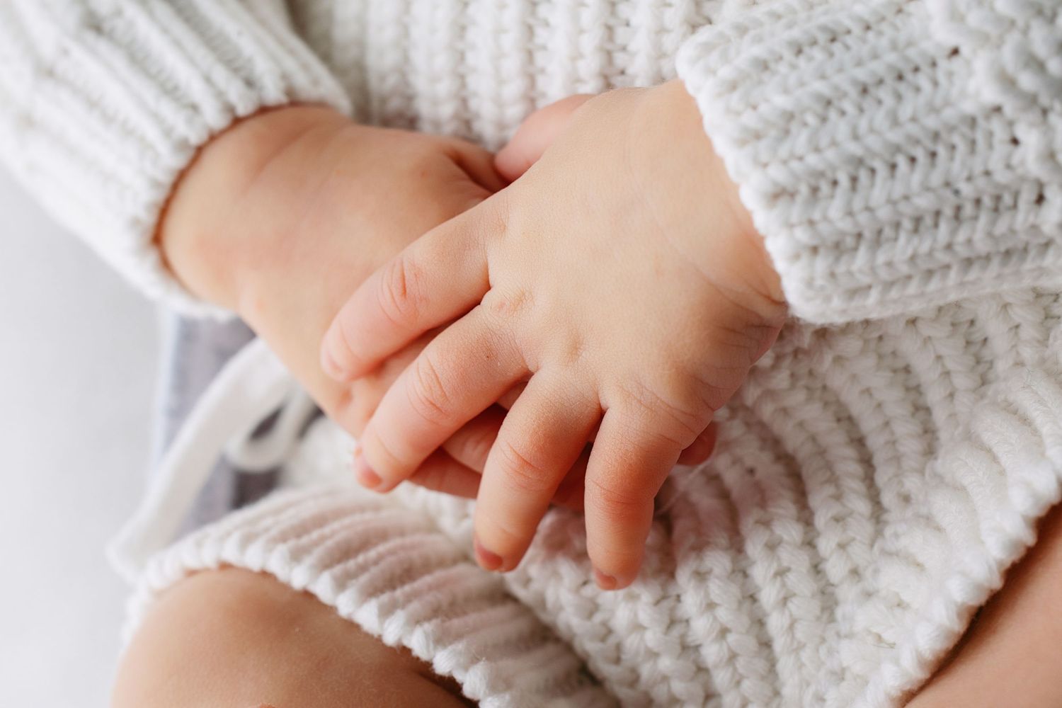 Macro newborn photo of tiny baby hands captured during a Middle Tennessee newborn photography session