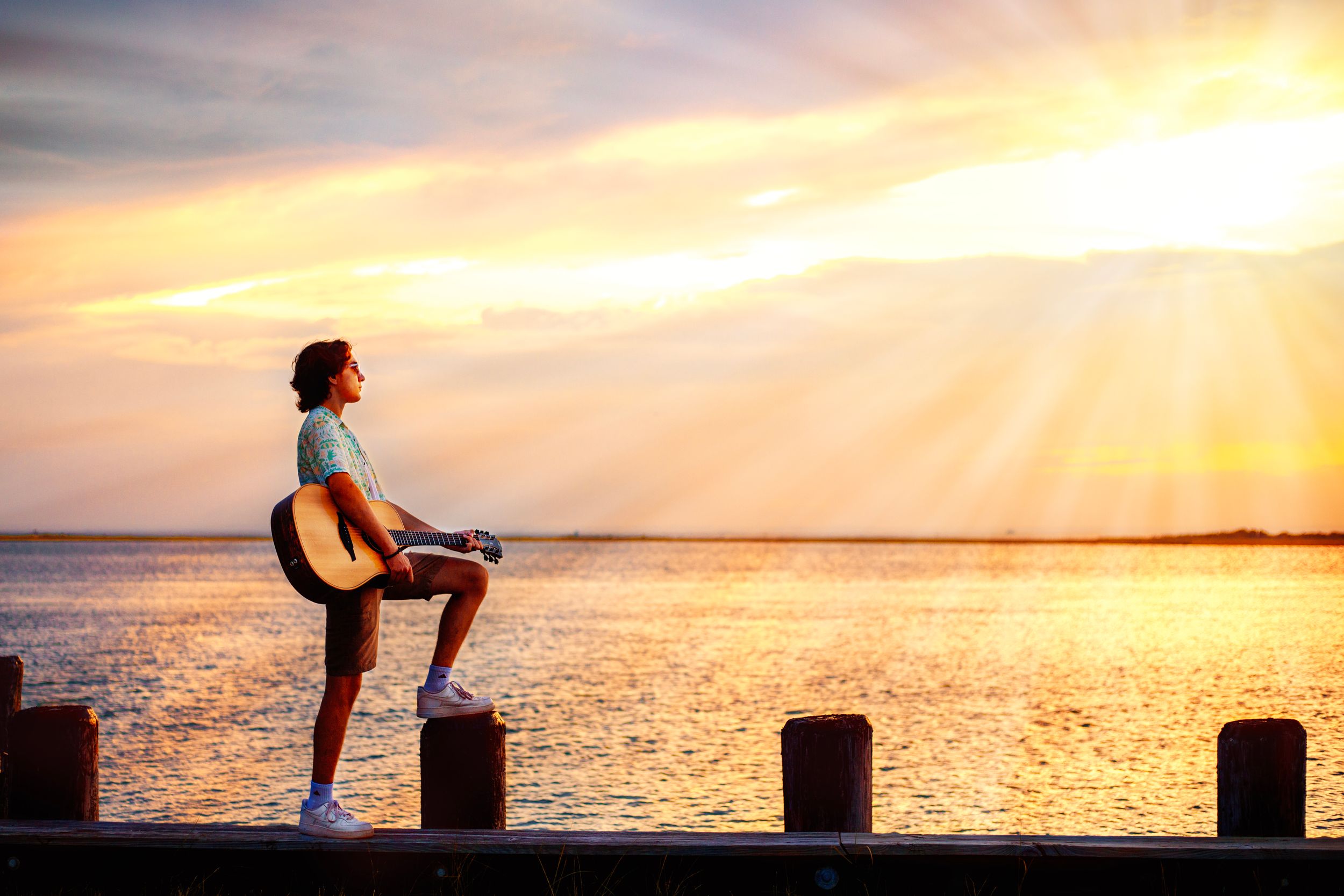 photographer NJ lbi and bergen county musician at sunset