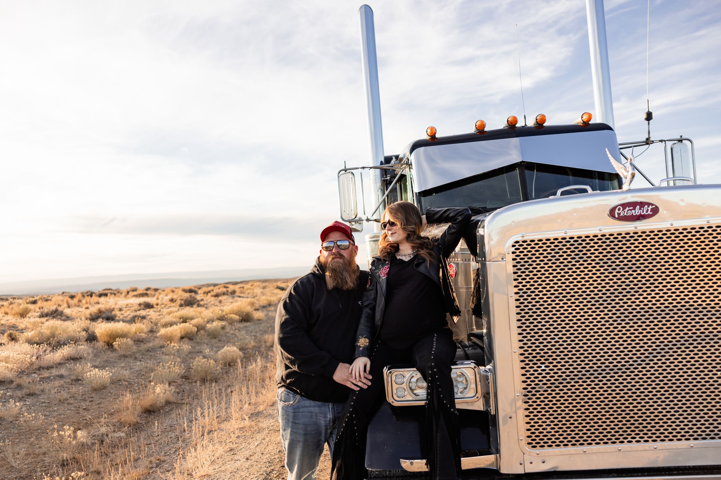 A series of connected images showing people working with equipment in an outdoor desert setting.
