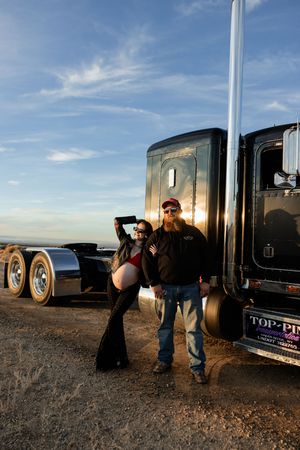 Semi truck maternity sessions in Wyoming & Utah. Document pregnancy, love, and family moments beautifully and authentically