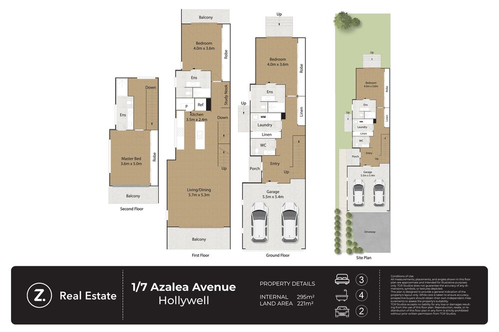 Detailed architectural floor plans showing layout of a multi-level residential property.