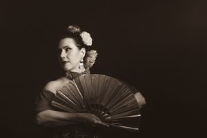 A dramatic portrait of a flamenco dancer photographed in NSW by Wollongong portrait photographer Serene Coleman