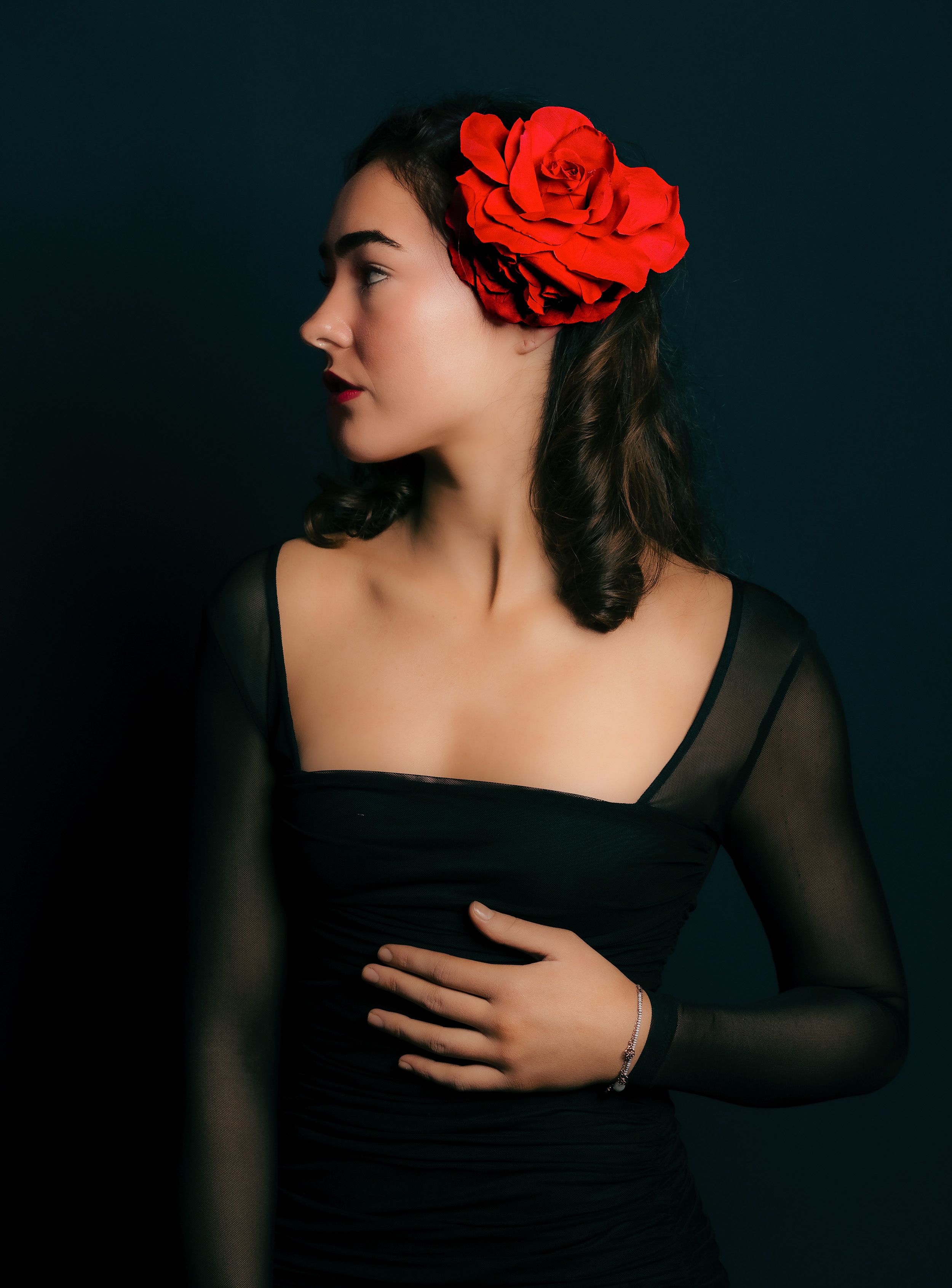 Moody cinematic portrait photographed in NSW by Wollongong portrait photographer Serene Coleman.