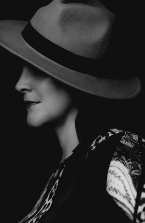 Black and white cinematic portrait photographed in NSW by Wollongong portrait photographer Serene Coleman.