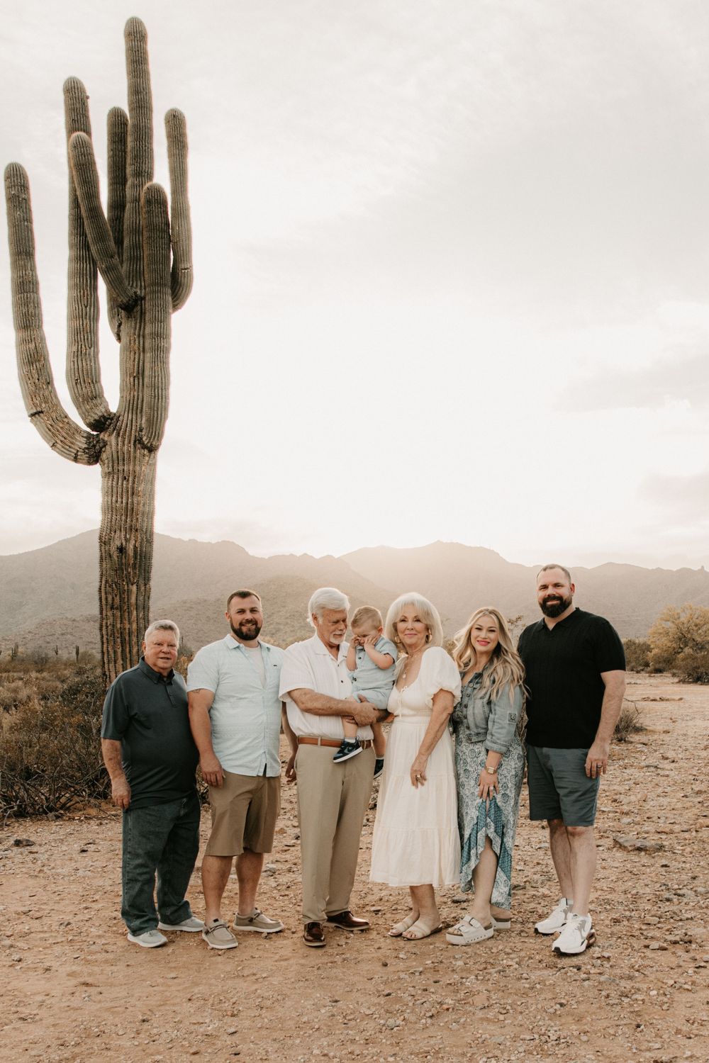 Family portraits photographed at sunset in the Arizona mountains.