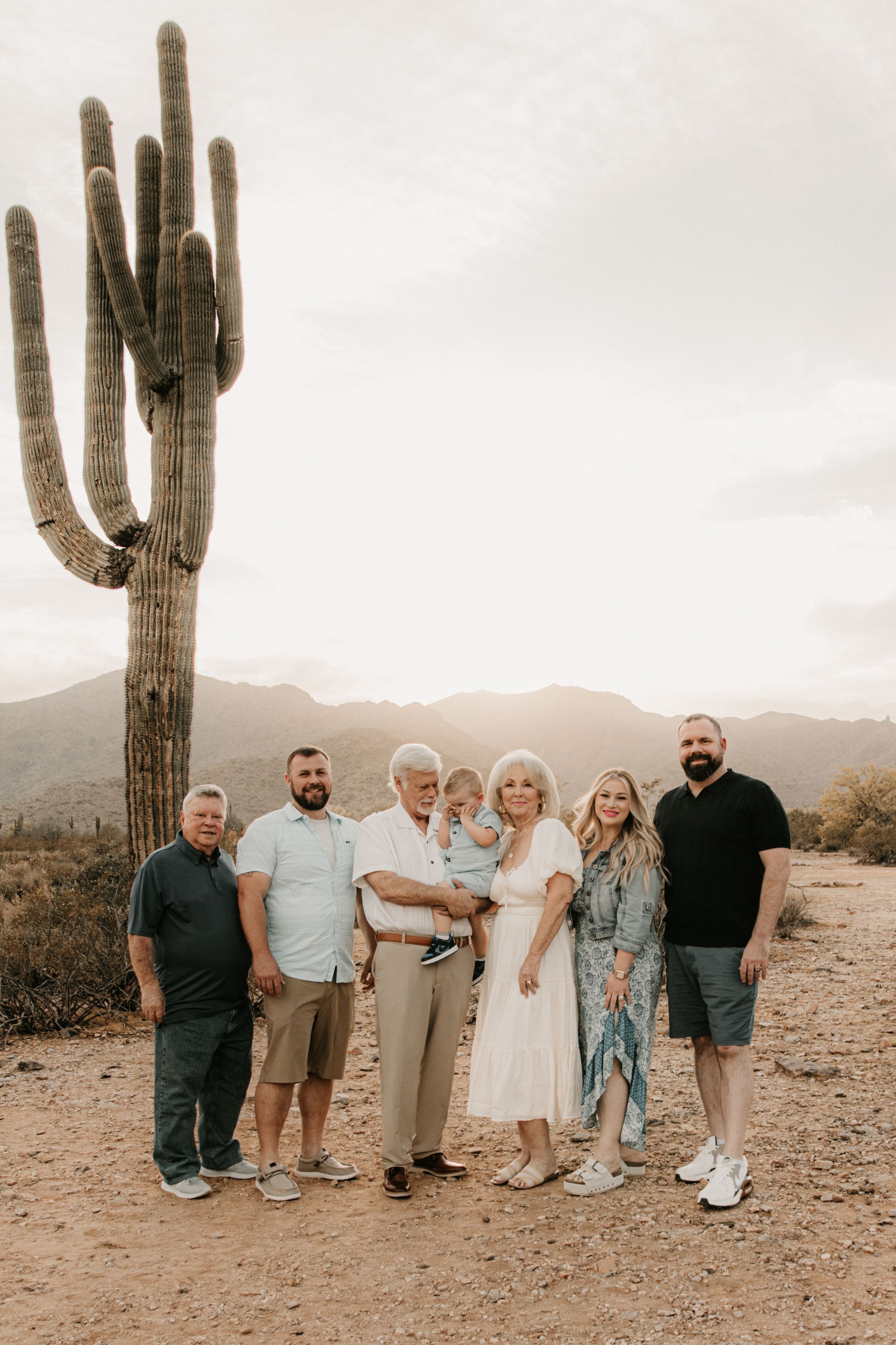 Family portraits photographed at sunset in the Arizona mountains.