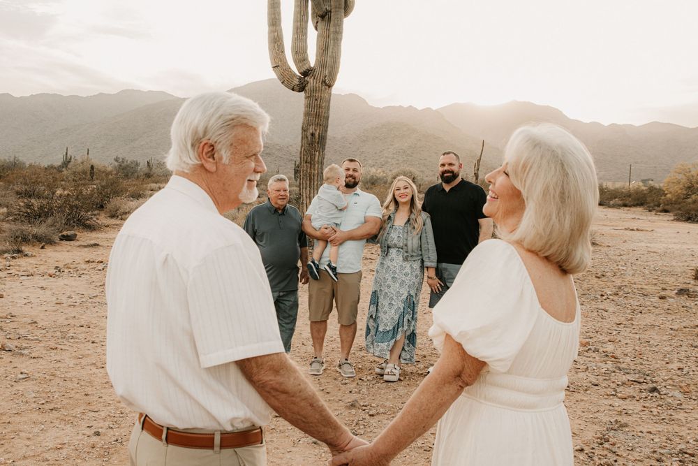 Outdoor family photography session photographed during golden hour in Phoenix.