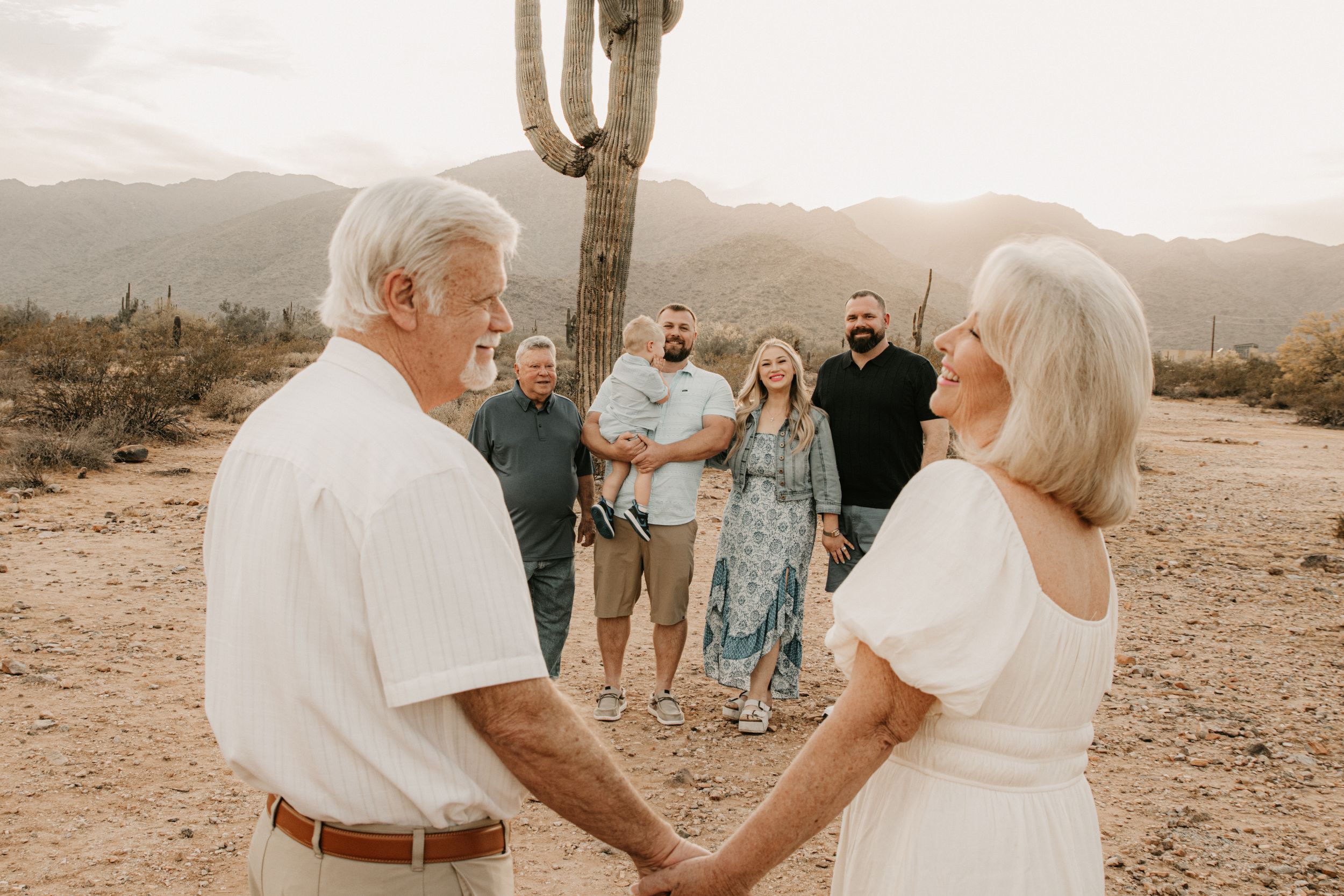 Outdoor family photography session photographed during golden hour in Phoenix.