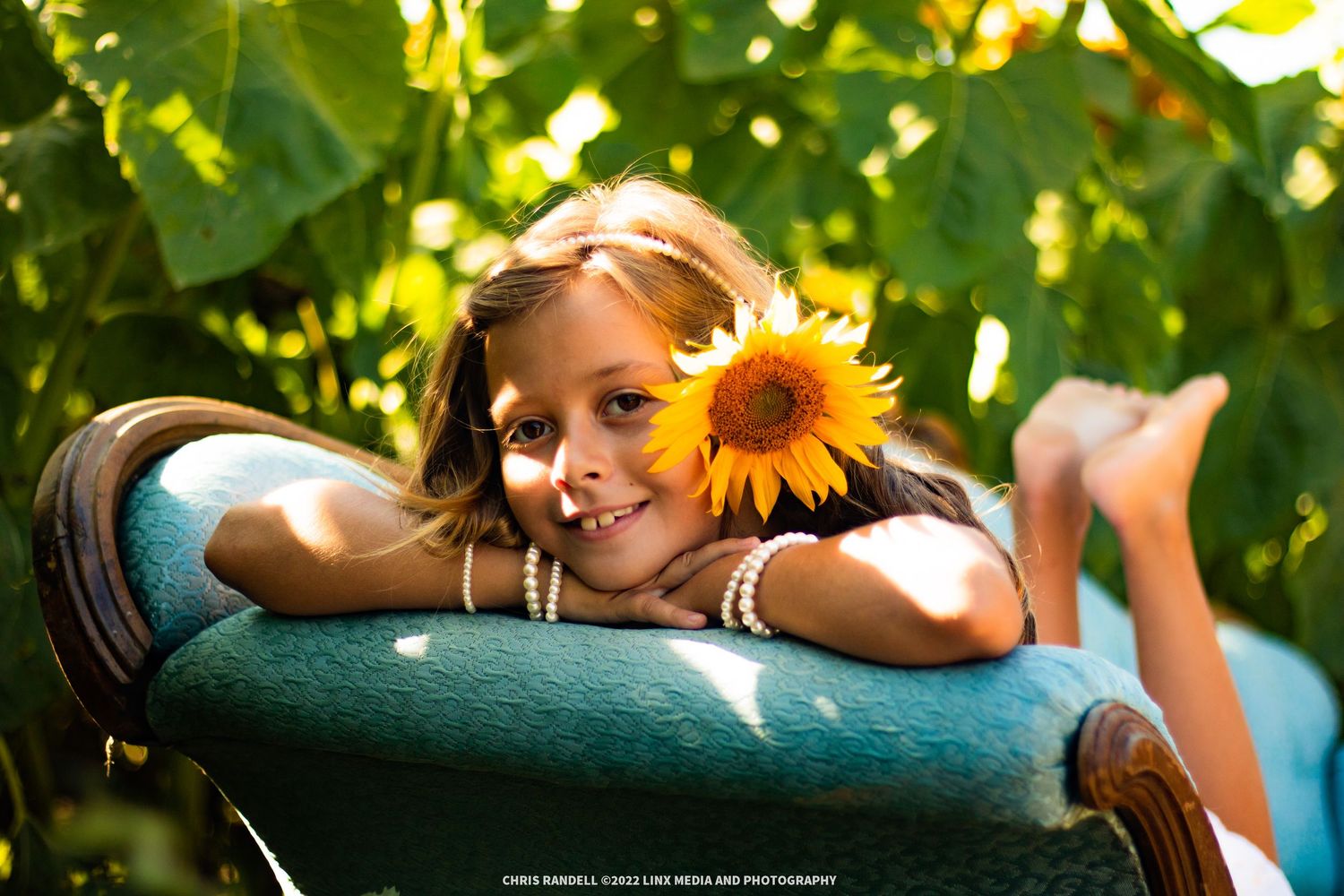 Beautiful Individual Portrait of Young Model in Summer Sunflower Fields, Photo by Linx Photography, Barrie, Ontario