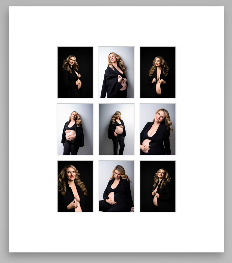Luxury framed maternity photo for home gallery wall.