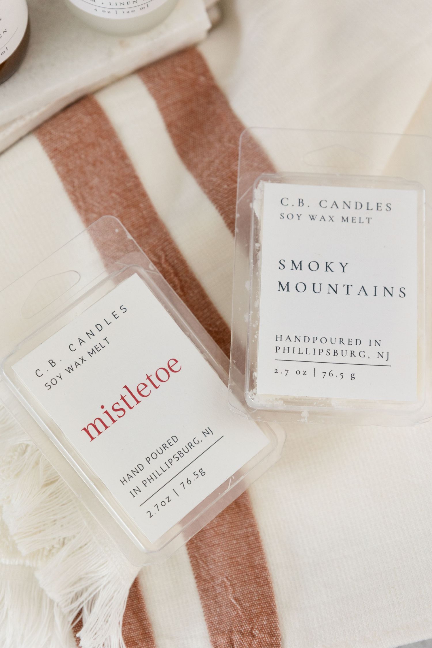 flatlay of candle bars