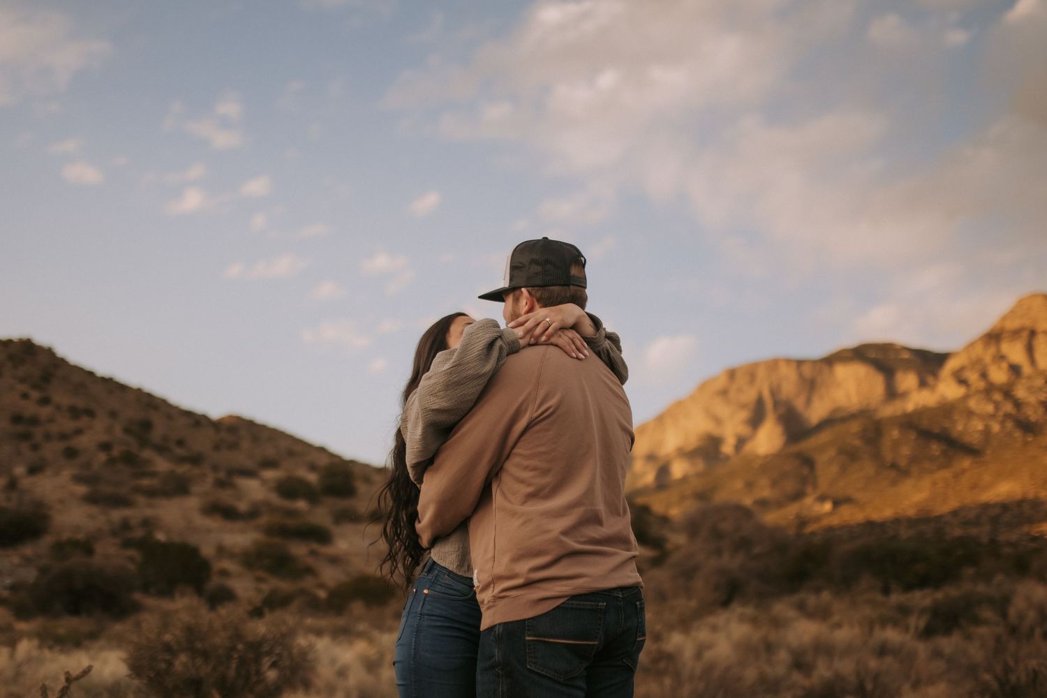 Engagement session in Albuquerque. Proposal photos in the Sandia Mountains. Albuquerque couples photos. Romantic proposal ideas New Mexico.