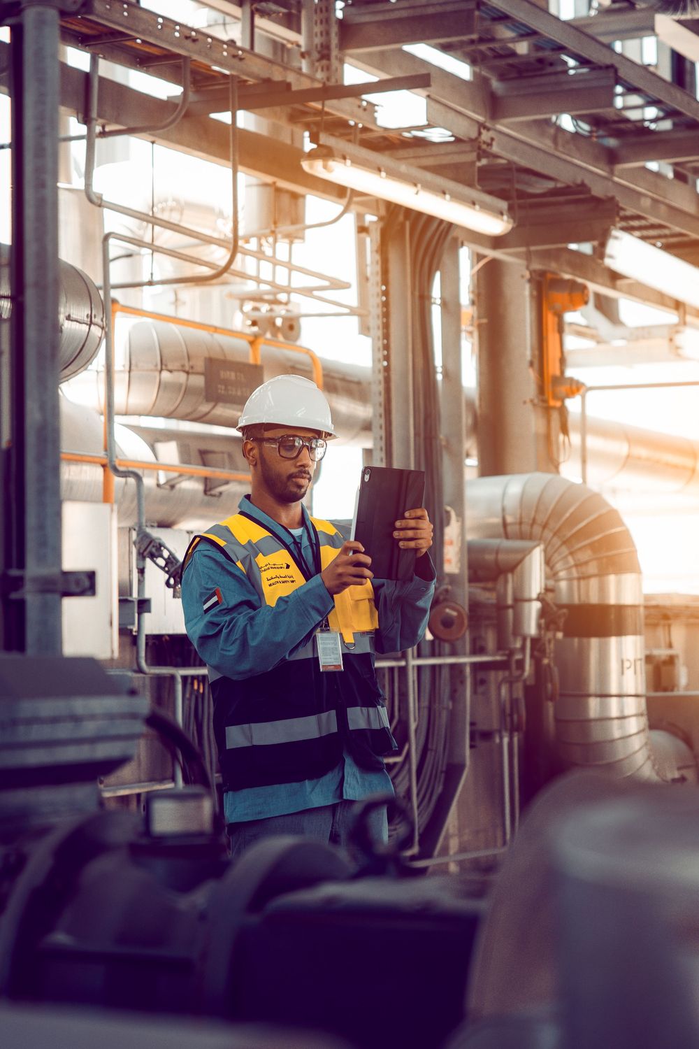 Industrial safety inspection by Dubai Municipality officer – Mostafa Gabr Photography
فحص السلامة الصناعية بواسطة موظف من بلدية دبي – تصوير