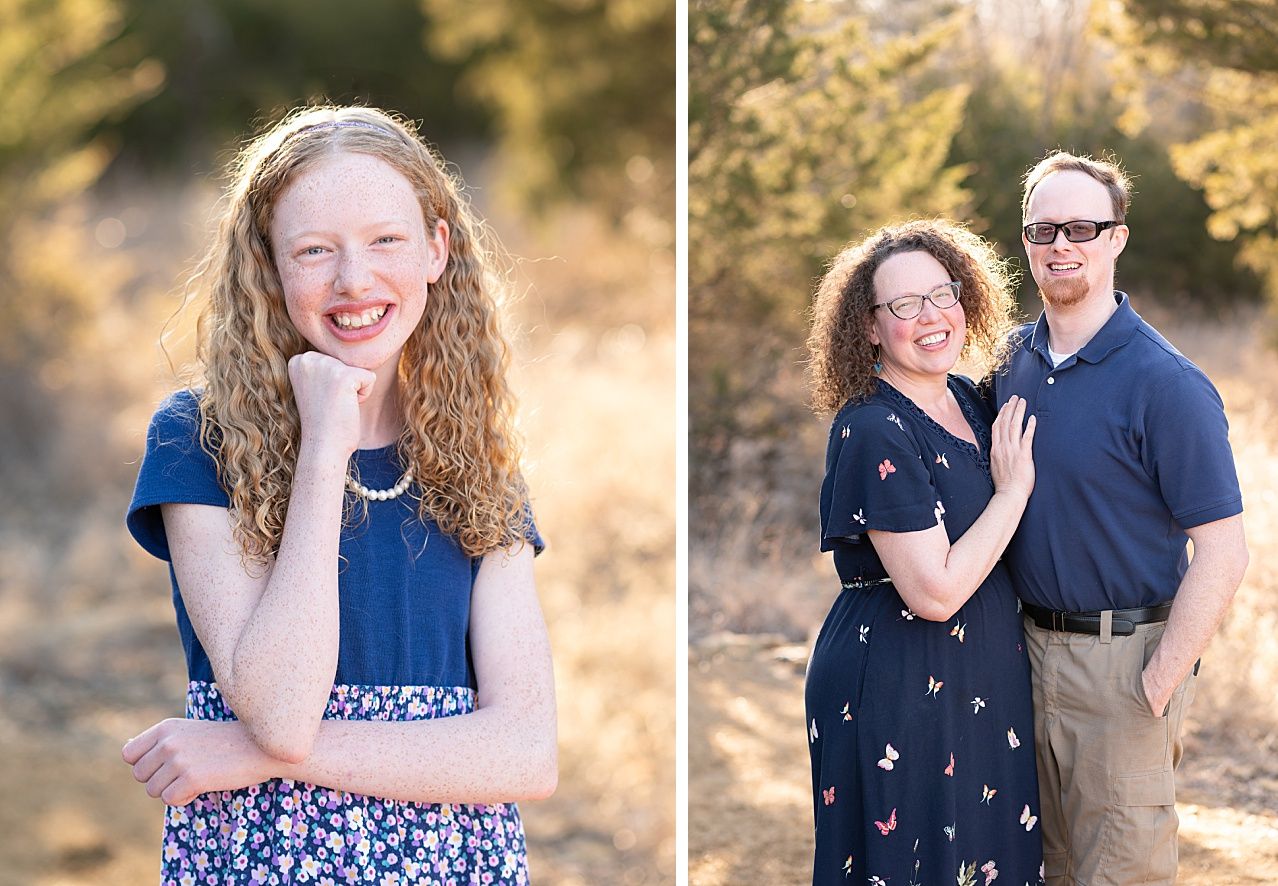 Family of 6 Late Winter Session in Field of Evergreens by Bartlesville Family Photographer Kristi Bray