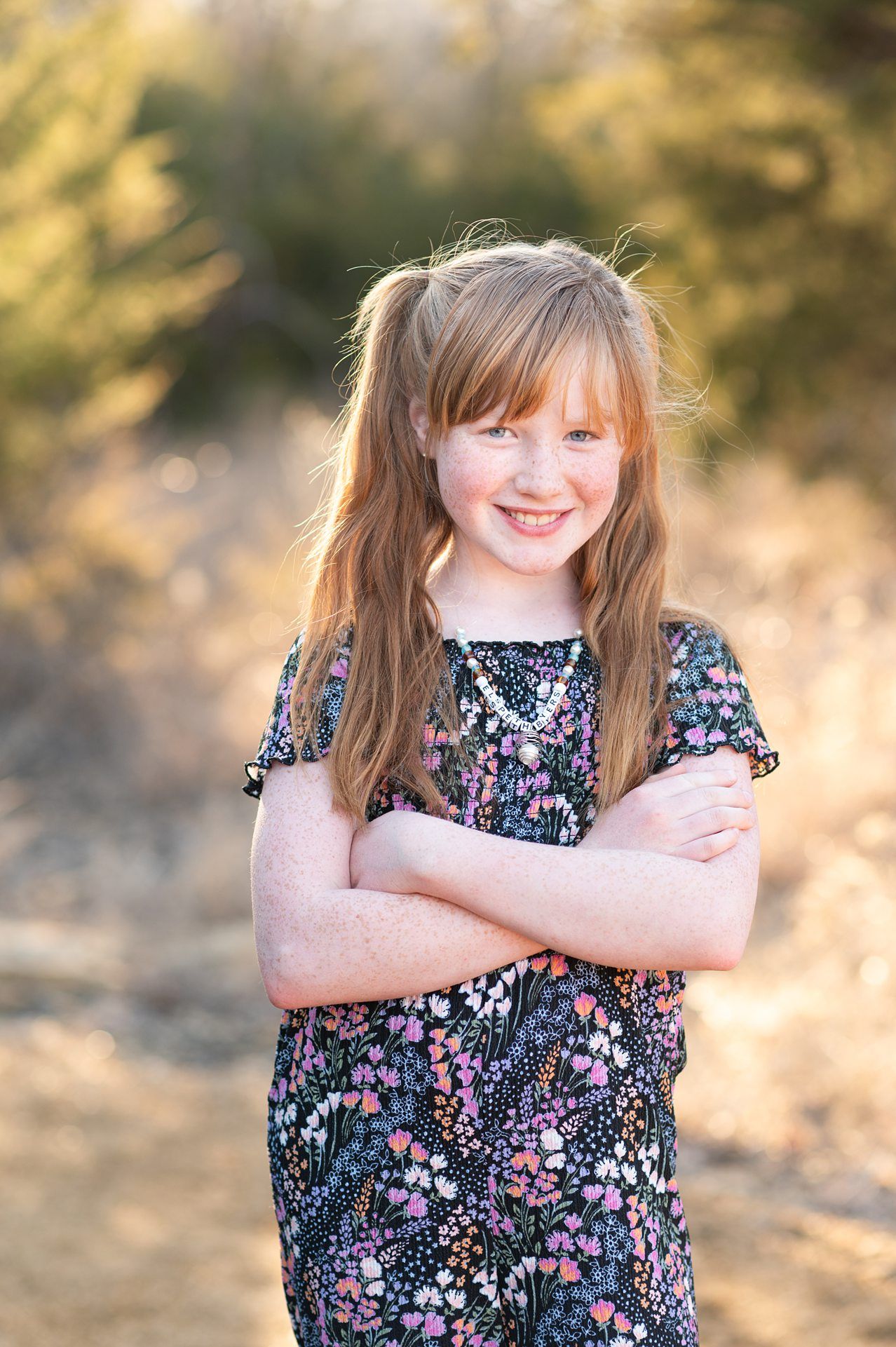 Family of 6 Late Winter Session in Field of Evergreens by Bartlesville Family Photographer Kristi Bray