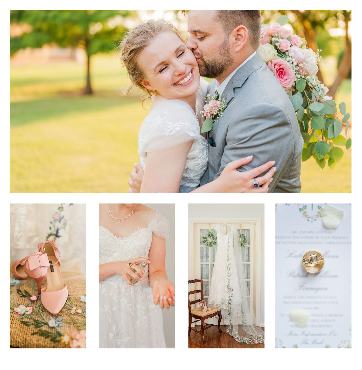 Wedding at St. Monica Catholic Church in Edmond, Oklahoma.