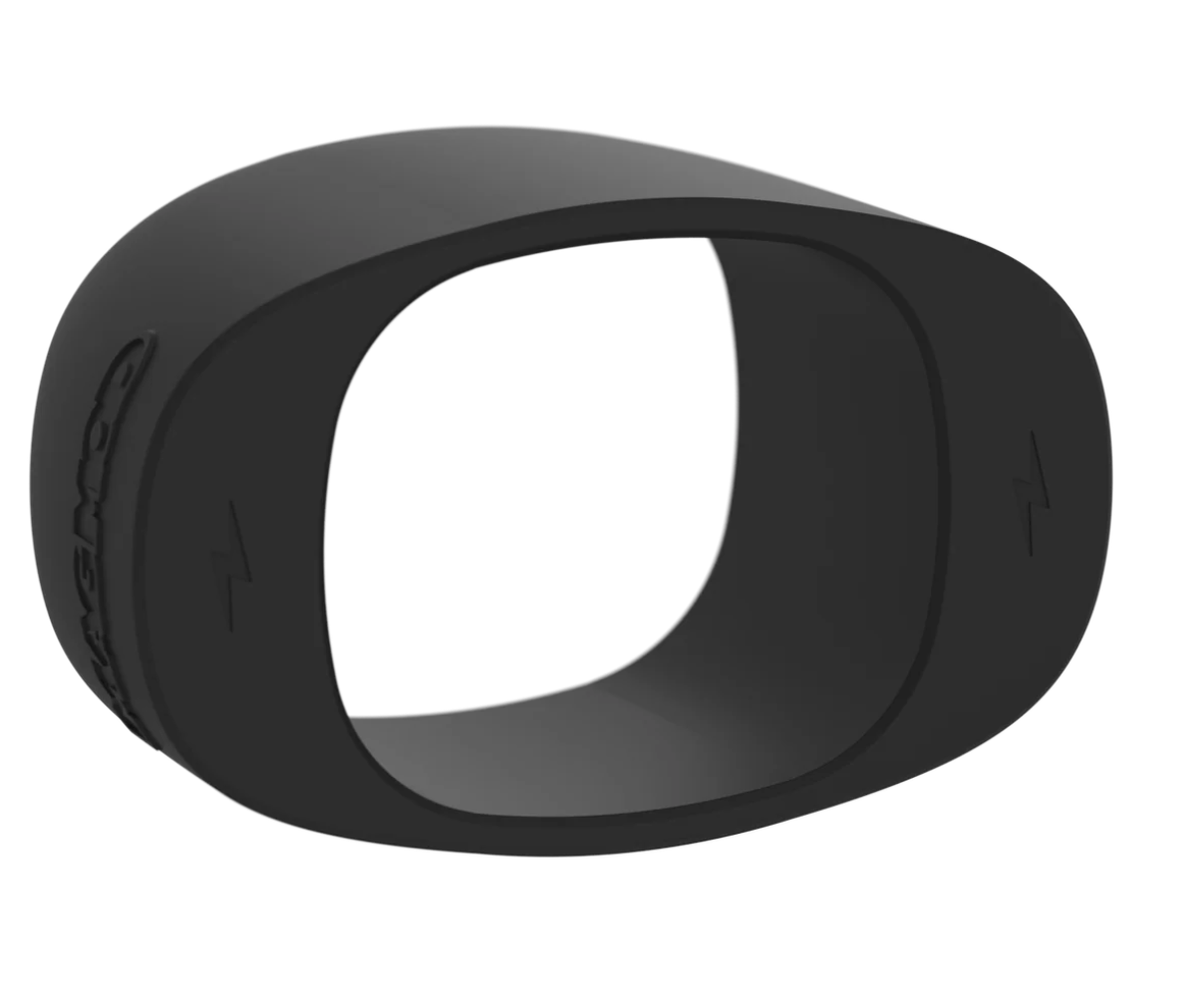 Three black silhouettes of sunglasses frames in varying sizes arranged in a row against a white background.