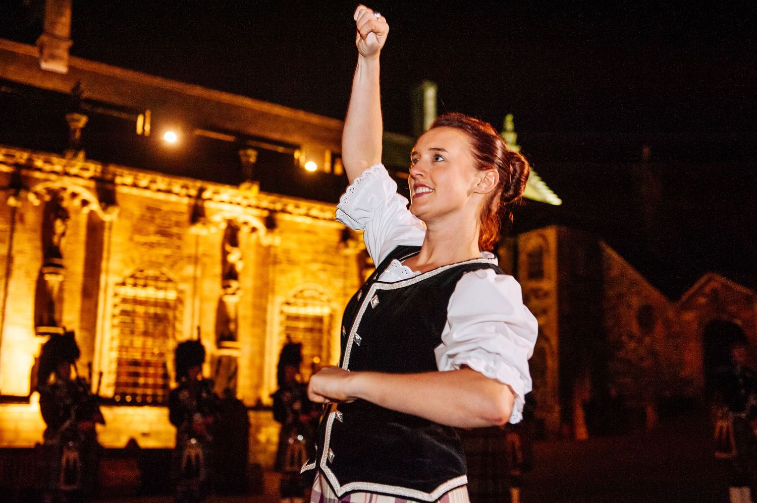 Traditional Scottish dancer performs at a corporate event at Stirling Castle