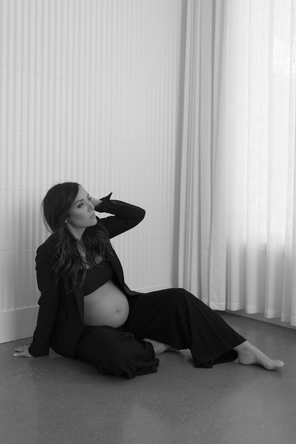 maternity photo in a studio taken by an oklahoma photographer