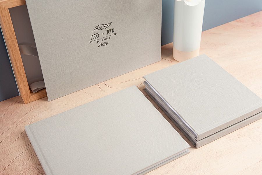 Album fotografico matrimonio personalizzato con nomi degli sposi incisi