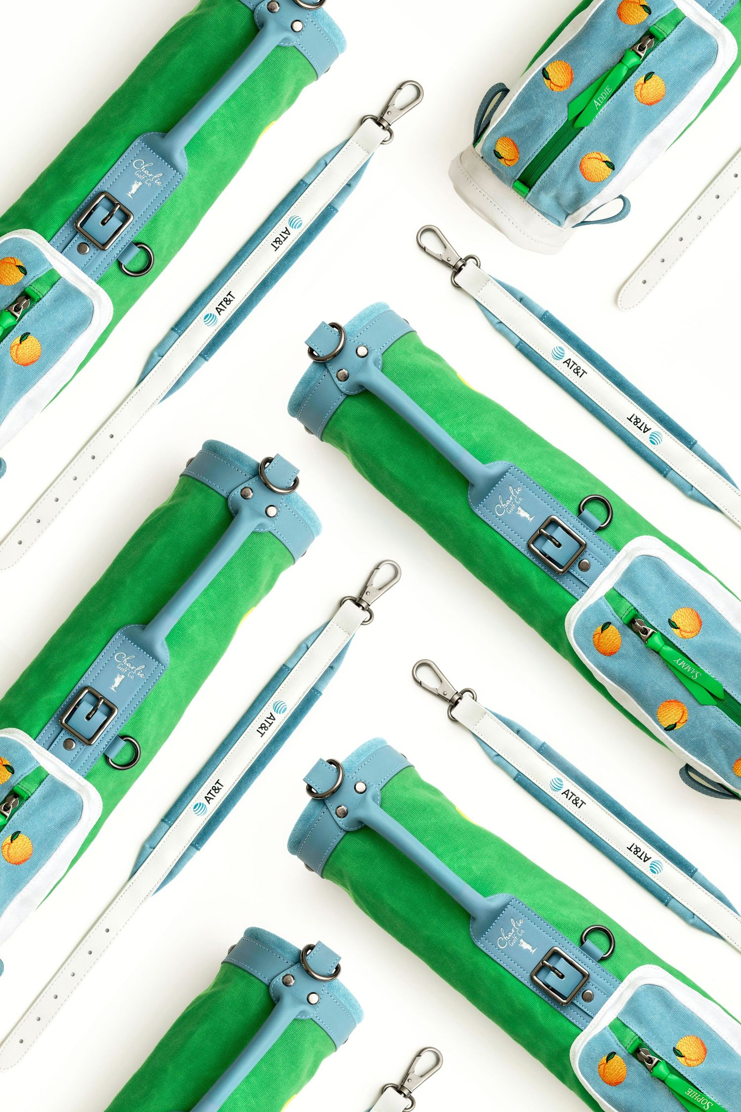 Masters Theme Toddler Golf Bag shot by Brittany Mueller Photography studio for children's branding sessions