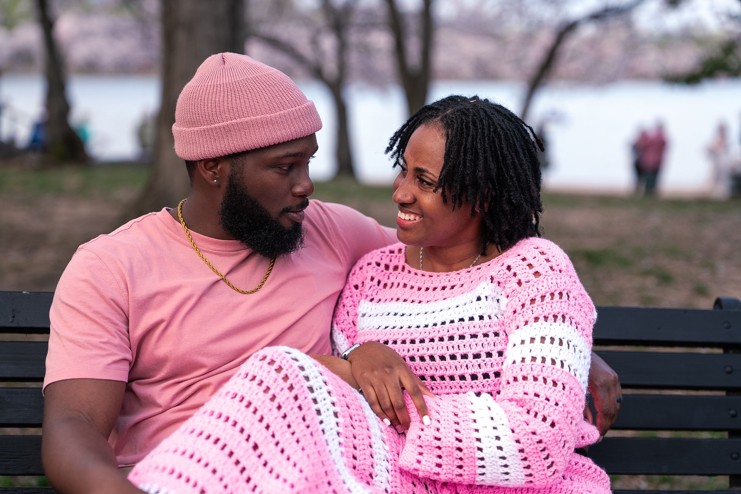 couple in pink