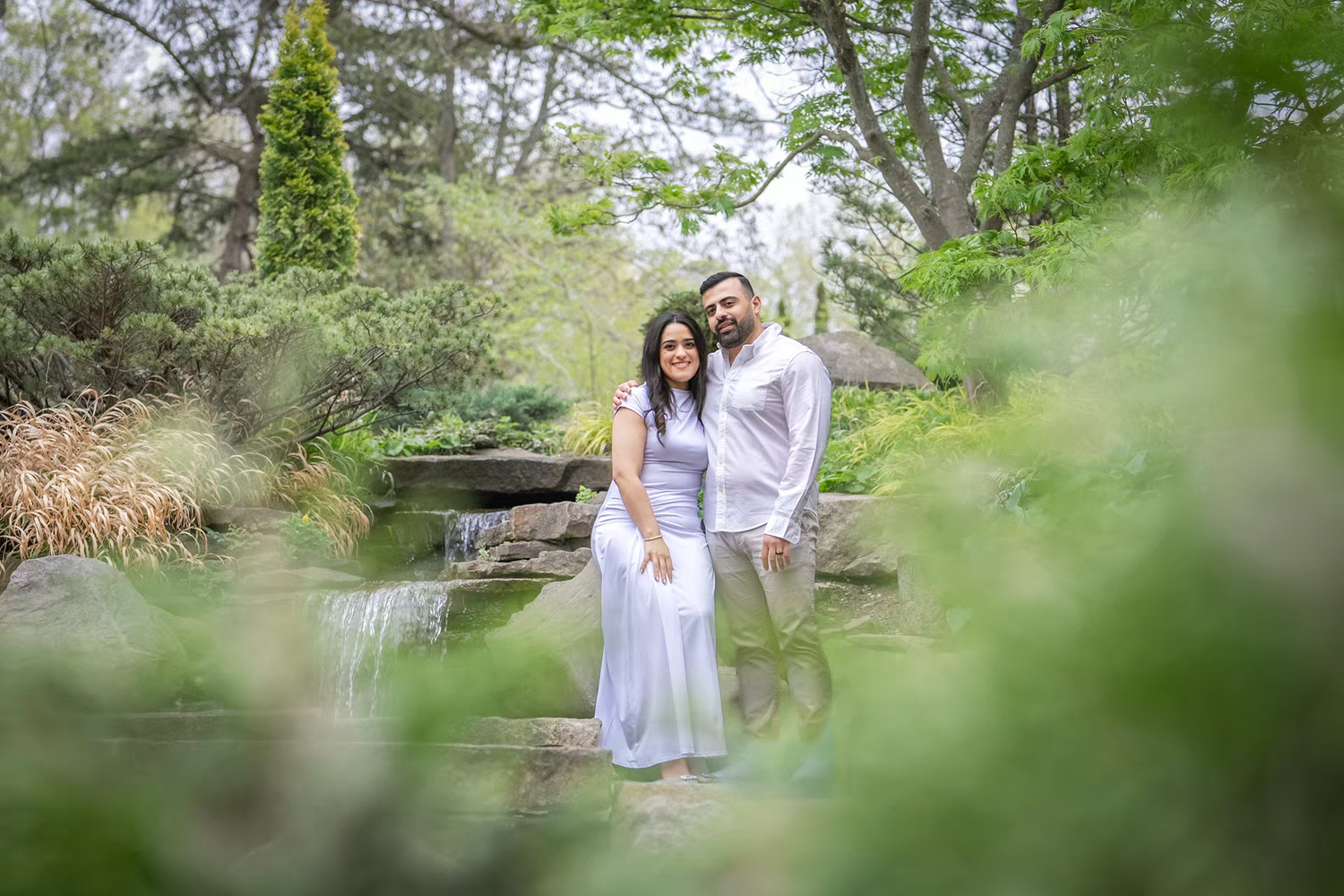 elegant engagement session photo at Inniswood Metro Gardens