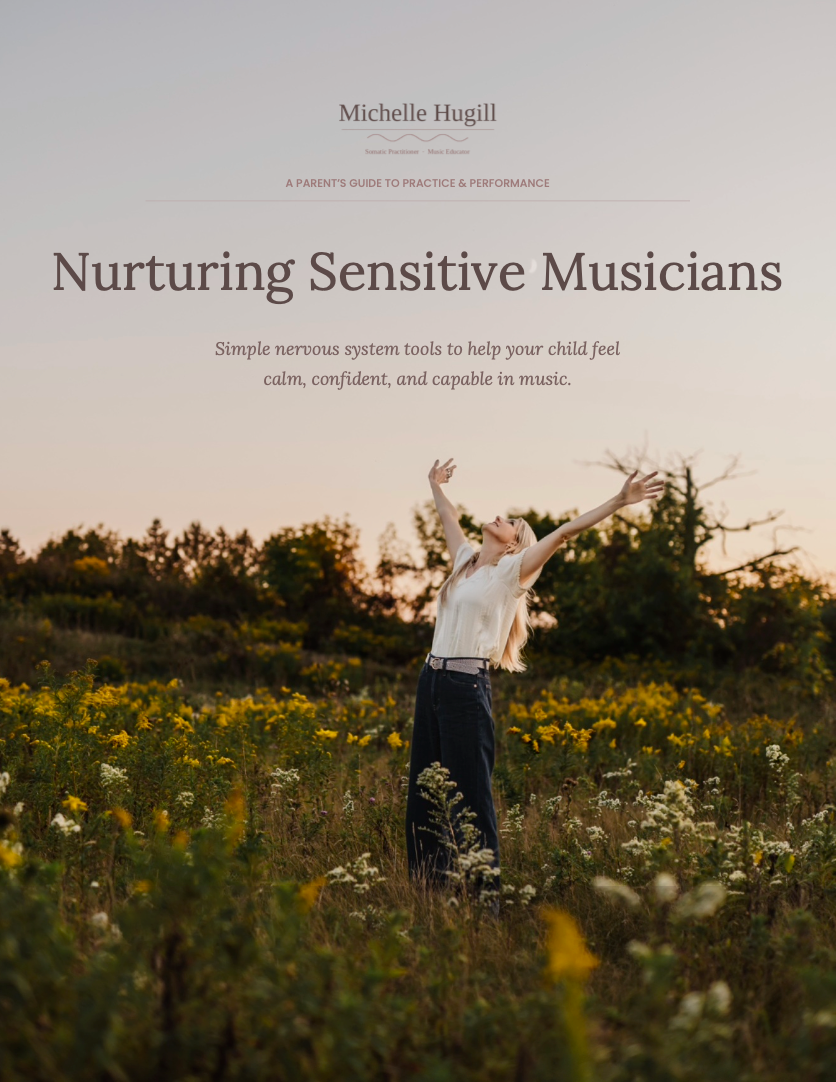 Cover of the Nurturing Sensitive Musicians course — a parent's guide to practice and performance by Michelle Hugill