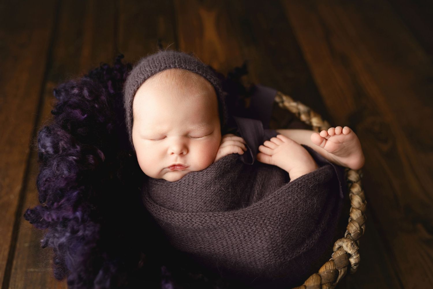 baby in dark purple. Greenville sc newborn photographer, Easley sc newborn photographer, Greenville SC newborn, Newborn photographer near