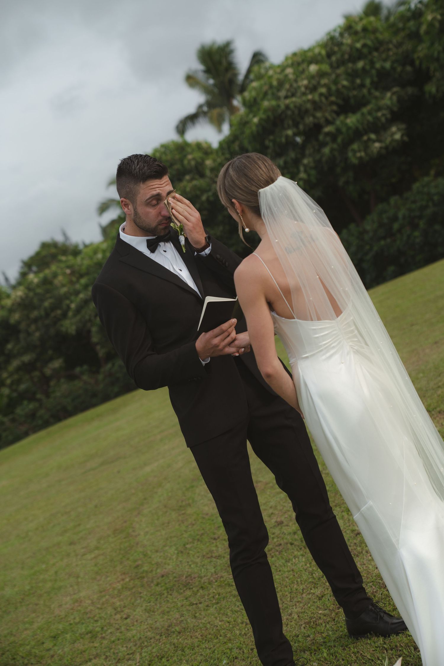 Bride and Groom saying vows 1 Hotel Hanalei Bay