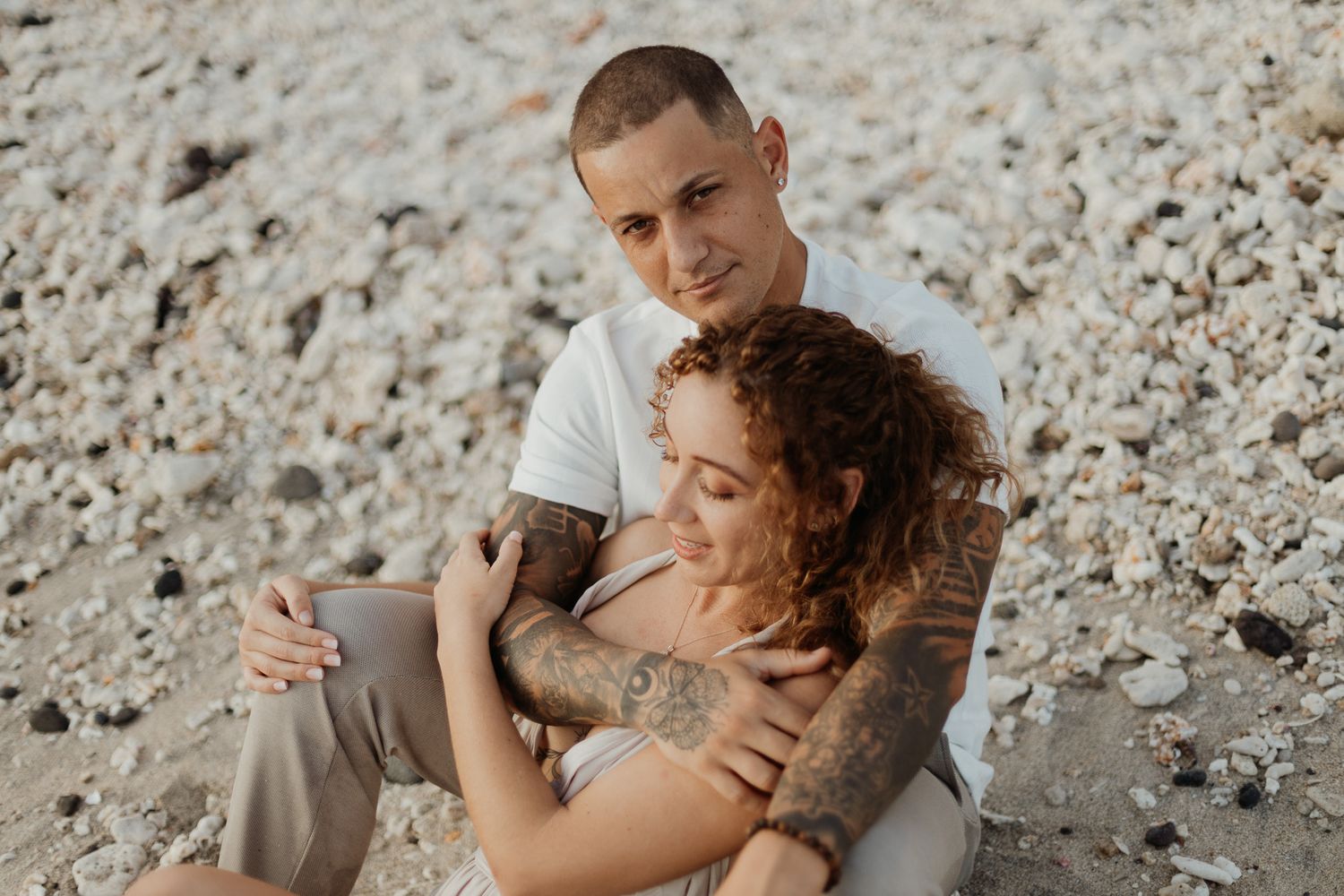 portrait d'un couple sur la plage en Vendée