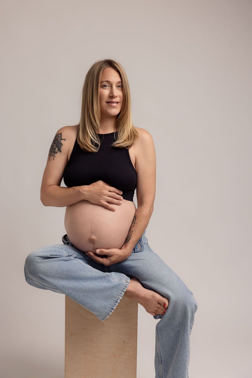 Natural Studio maternity photography celebrating pregnancy and motherhood in Warkworth