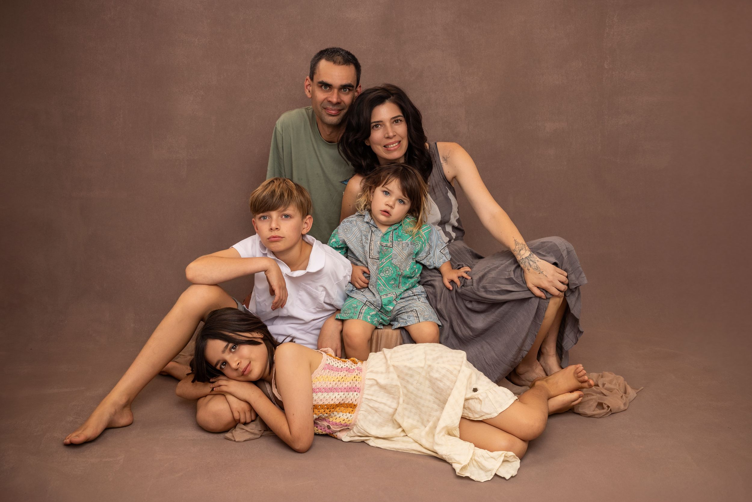 Auckland family photography session celebrating connection and love, family of five