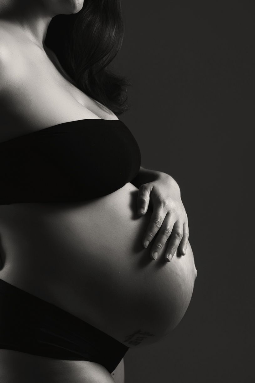 close up of pregnancy belly