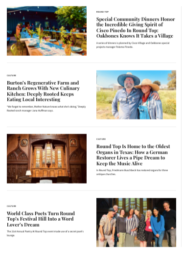 festival hill, round top, texas, editorial photography