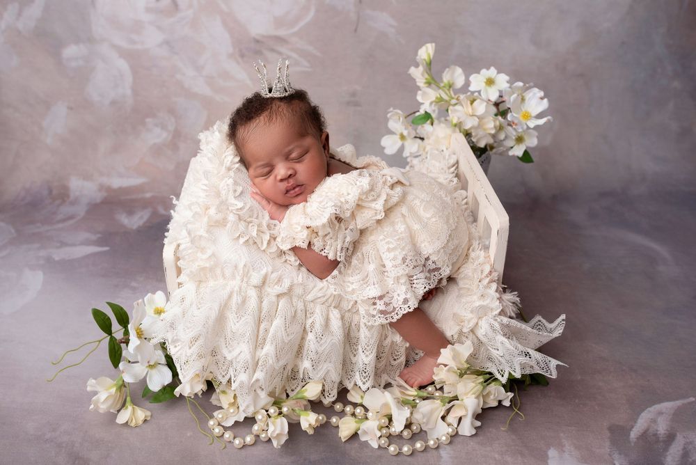 sleeping newborn girl posed photography Birmingham