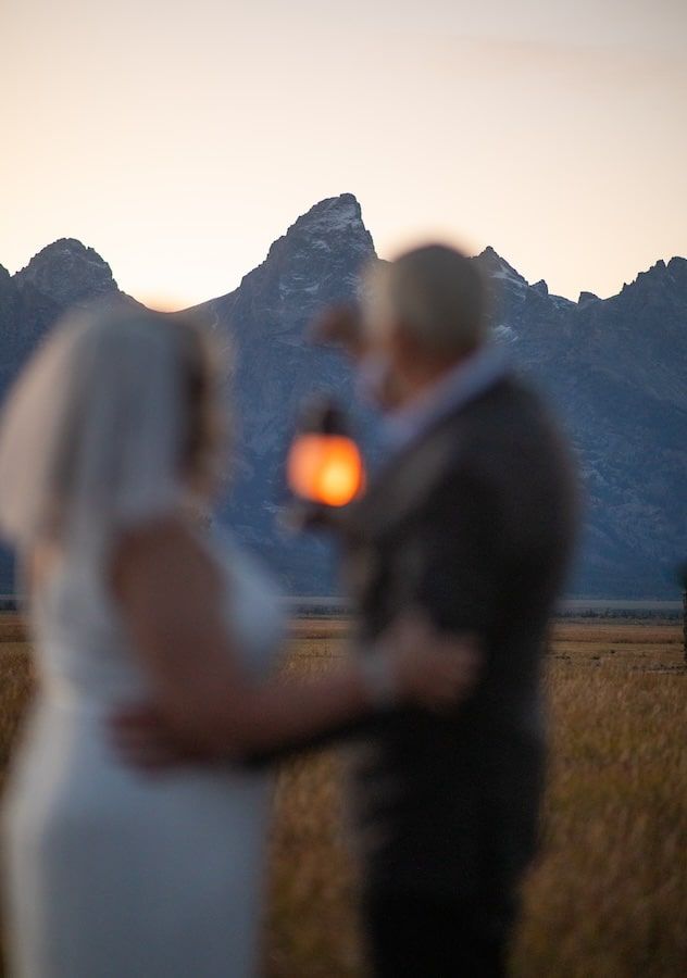 romantic grand Teton wedding at sunset