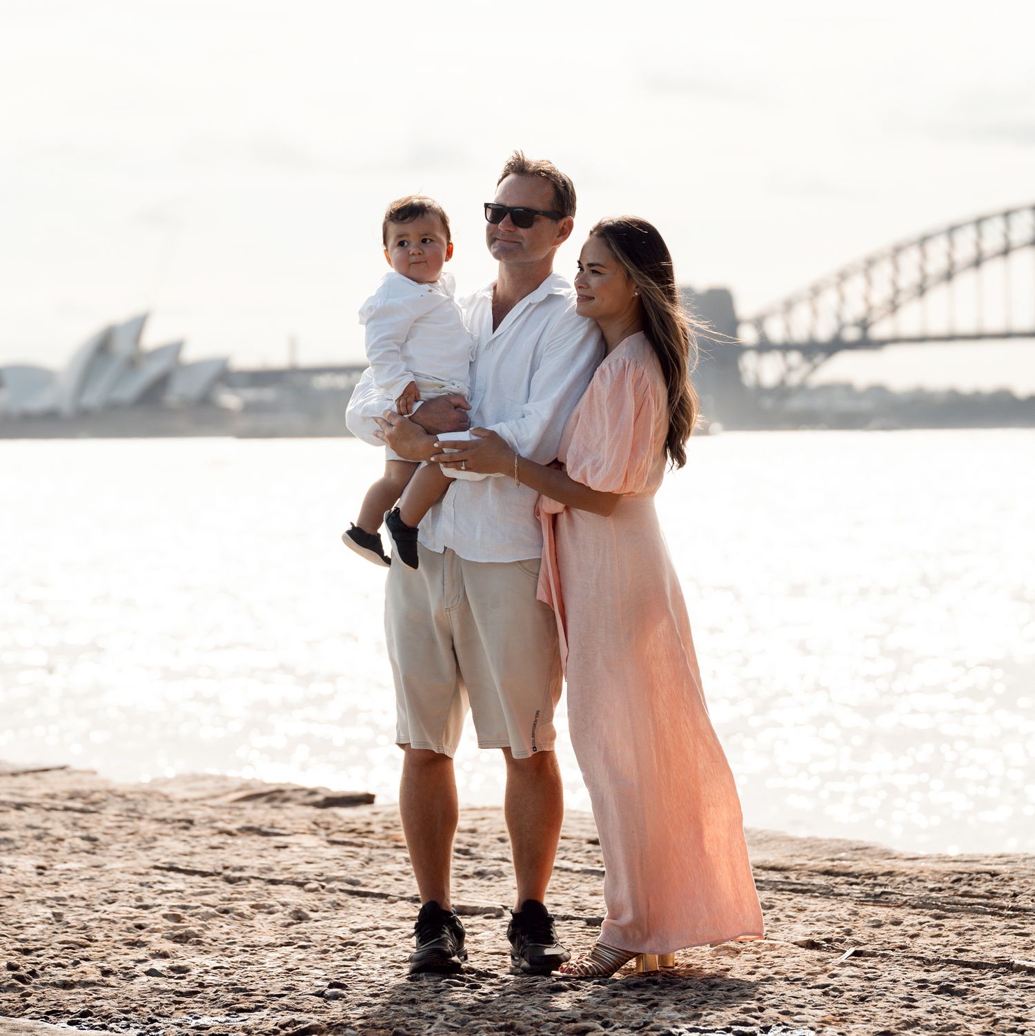 Family photoshoot in Sydney with the Opera and Harbour bridge in the background