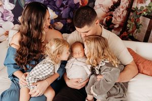 family photos during newborn session at Urso photography studio