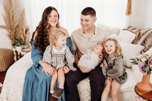 family photos during newborn session at Urso photography studio